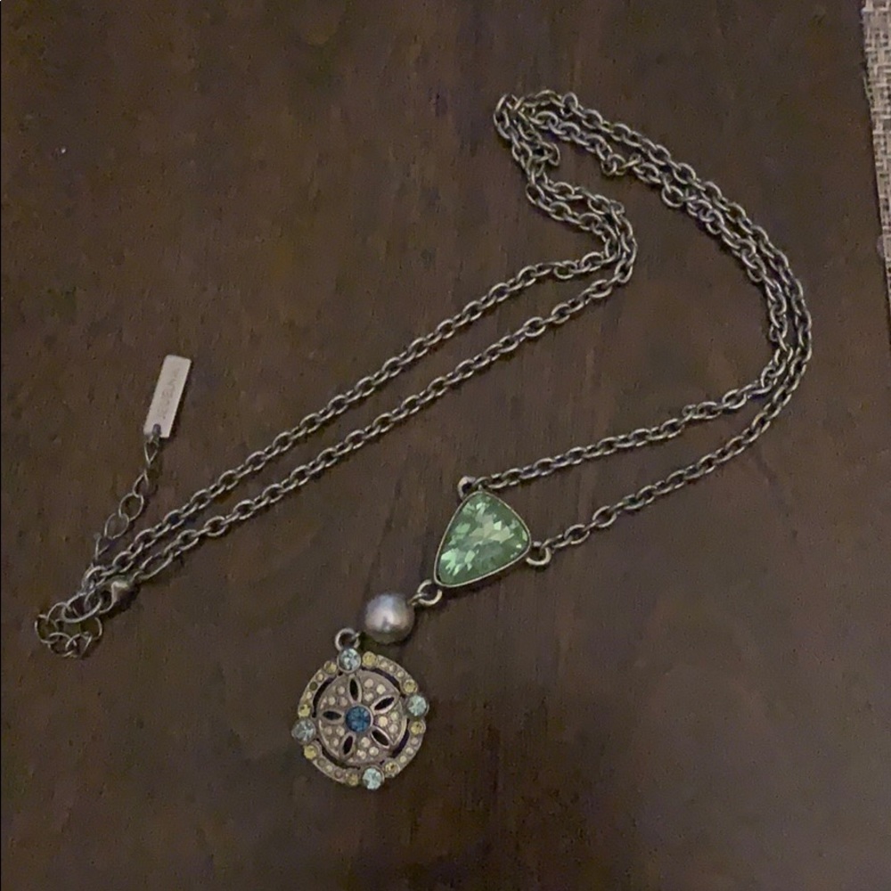 Jewel mint sand dollar necklace